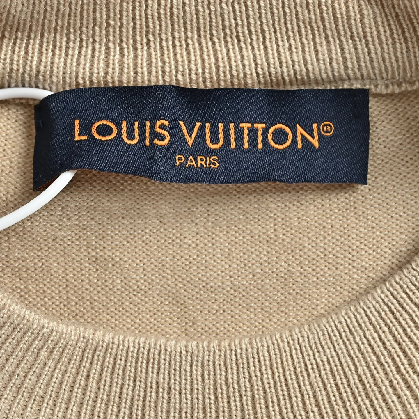 Louis Vuitton/Louis Vuitton embroidered leather label knitted sweater